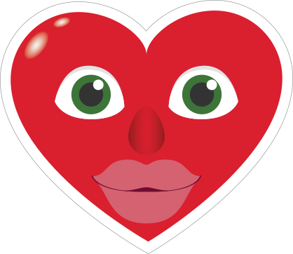 Phone Emoji Sticker Heart Face with Big Lips