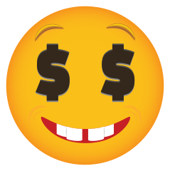 Phone Emoji Sticker Money Eyes Smiling