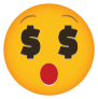 Phone Emoji Sticker Money Eyes WOW