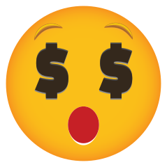 Phone Emoji Sticker Money Eyes WOW