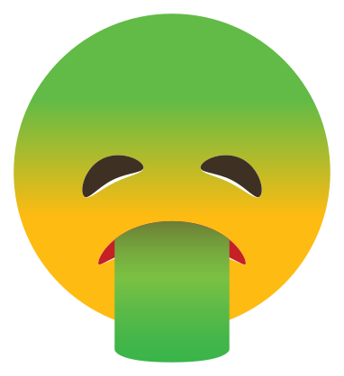 Phone Emoji Sticker Puking Green