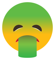 Phone Emoji Sticker Puking Green