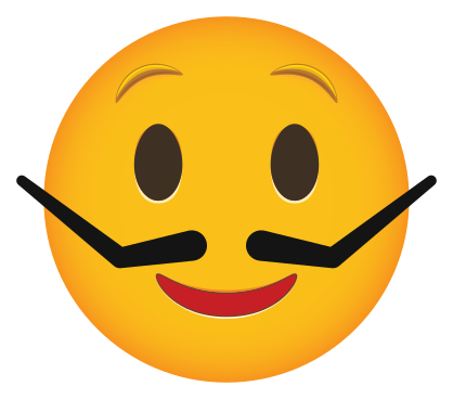 Phone Emoji Sticker Silly Mustache