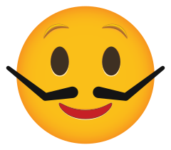 Phone Emoji Sticker Silly Mustache