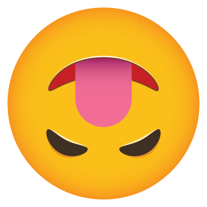 Phone Emoji Sticker Upside Down Tongue Out