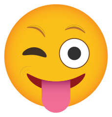 Phone Emoji Sticker Winking with Tongue Out
