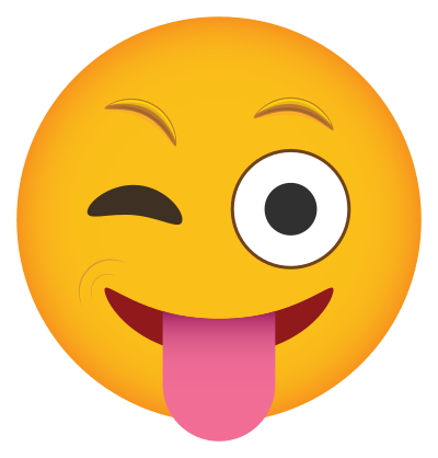 Phone Emoji Sticker Winking with Tongue Out
