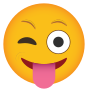 Phone Emoji Sticker Winking with Tongue Out