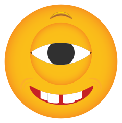 Phone Emoji Stickers Cyclops Grinning
