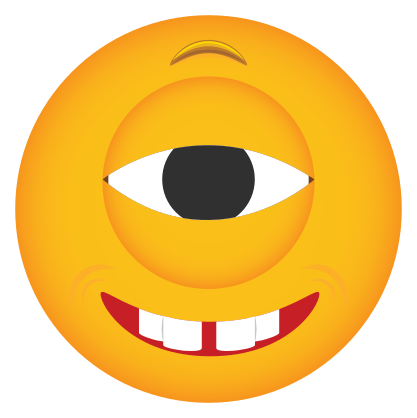 Phone Emoji Stickers Cyclops Grinning