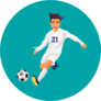 Photogenic Soccer Player Circle Sticker