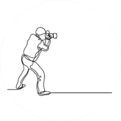 Photographer Making Pictures Drawing Sticker