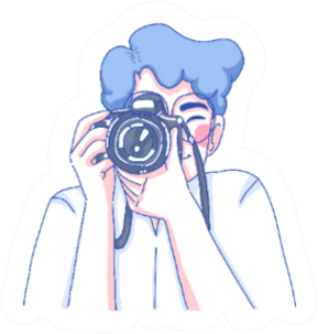 Photographer Man Character Design Sticker