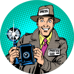 Photographer Paparazzi At Work Press Pop Art Sticker