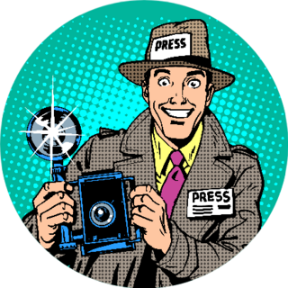 Photographer Paparazzi At Work Press Pop Art Sticker