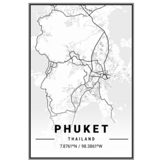 Phuket - Thailand Light City Map Sticker