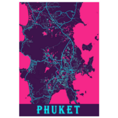 Phuket - Thailand Neon City Map Sticker