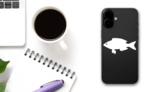 Picarel Fish With Mouth Open Sticker on a Phone (New) example