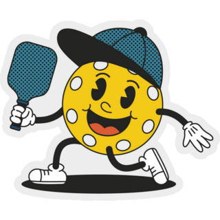 Pickleball Ball Mascot In Cap Sticker