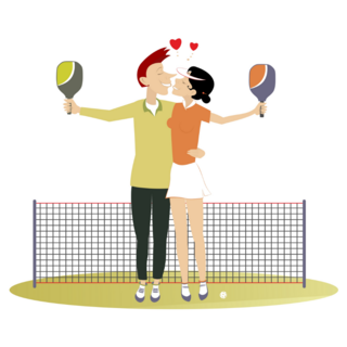 Pickleball Court Love Sticker