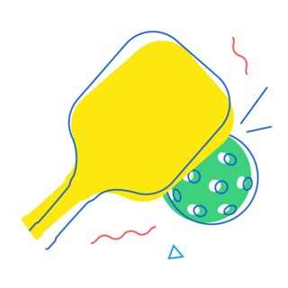 Pickleball Paddle And Pickle Ball Sticker