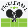 Pickleball Paddles Over Court Sticker