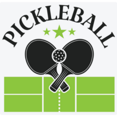 Pickleball Paddles Over Court Sticker