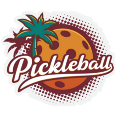 Pickleball With Trees Sticker
