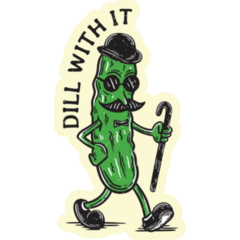 Pickles Mustache Funny Sticker