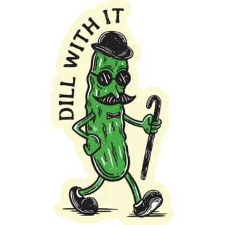 Pickles Mustache Funny Sticker