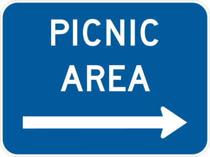 Picnic Area To Right Sticker