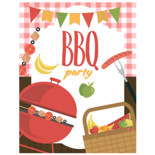 Picnic Or Barbecue Party Invitation Card Sticker
