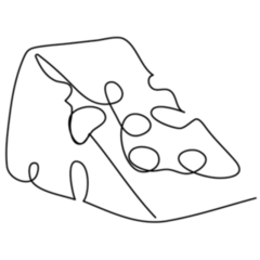 Piece Of Cheese With Holes Continuous Line Drawing Sticker