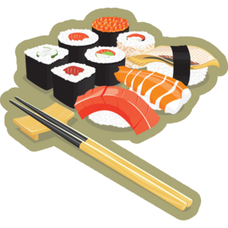 Pieces Of Sushi Green Sticker