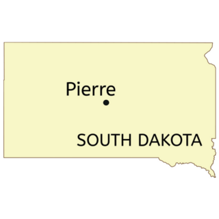 Pierre City Location On South Dakota Sticker
