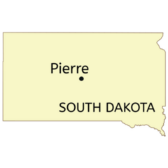 Pierre City Location On South Dakota Sticker