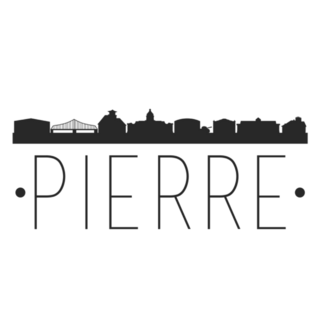 Pierre South Dakota City Skyline Lettering Sticker