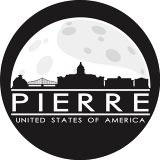 Pierre, South Dakota Full Moon Skyline Sticker