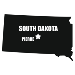 Pierre, South Dakota Map In Black Sticker