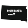 Pierre, South Dakota Map In Black Sticker