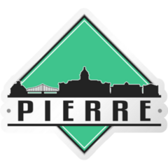 Pierre, South Dakota, USA Adventure Landscape Sticker