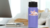 Pig Baby Sticker on a Water Bottle (New) example