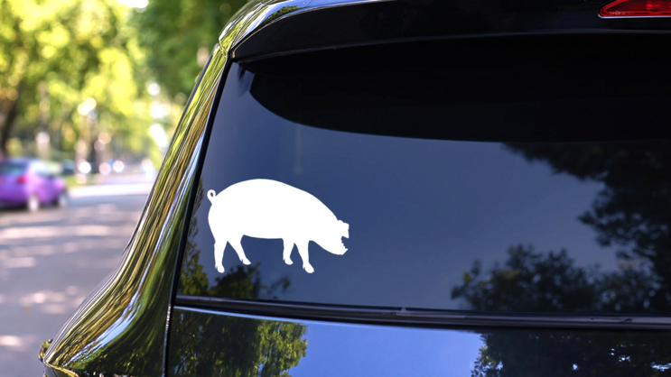 Pig Grazing Sticker on a Rear Car Window (New) example
