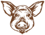 Pig Head Line Art Ink Sketch Sticker