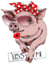 Pig In A Sunglasses And In A Red Polka Dot Headband Sticker