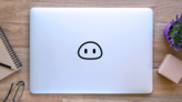 Pig Nose Icon Sticker on a Laptop (New) example