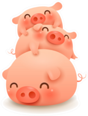 Pig Pile. Three Little Pig. Sticker