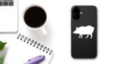Pig With Big Butt Sticker on a Phone (New) example