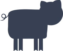 Pig With Curled Tail Sticker