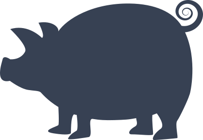 Pig With Swirled Tail Sticker